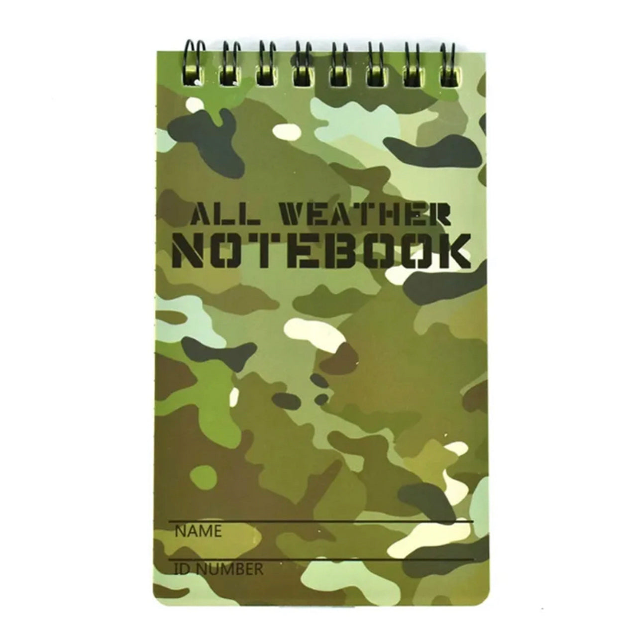 Multicam All Weather Notebook 7.5X13CM Double sided usage of paper Approximately 50 pages Can be used as graph paper www.moralepatches.com.au