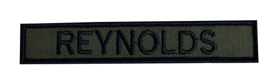 Embroidered Personalised Name Tag in Olive