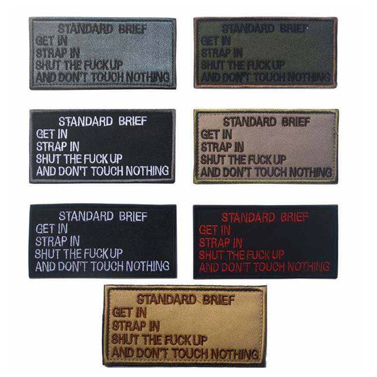 Standard Brief Patch Hook & Loop.   x7 Different Styles  Size: 10x5cm  HOOK AND LOOP BACKED PATCH(BOTH PROVIDED) www.moralepatches.com.au