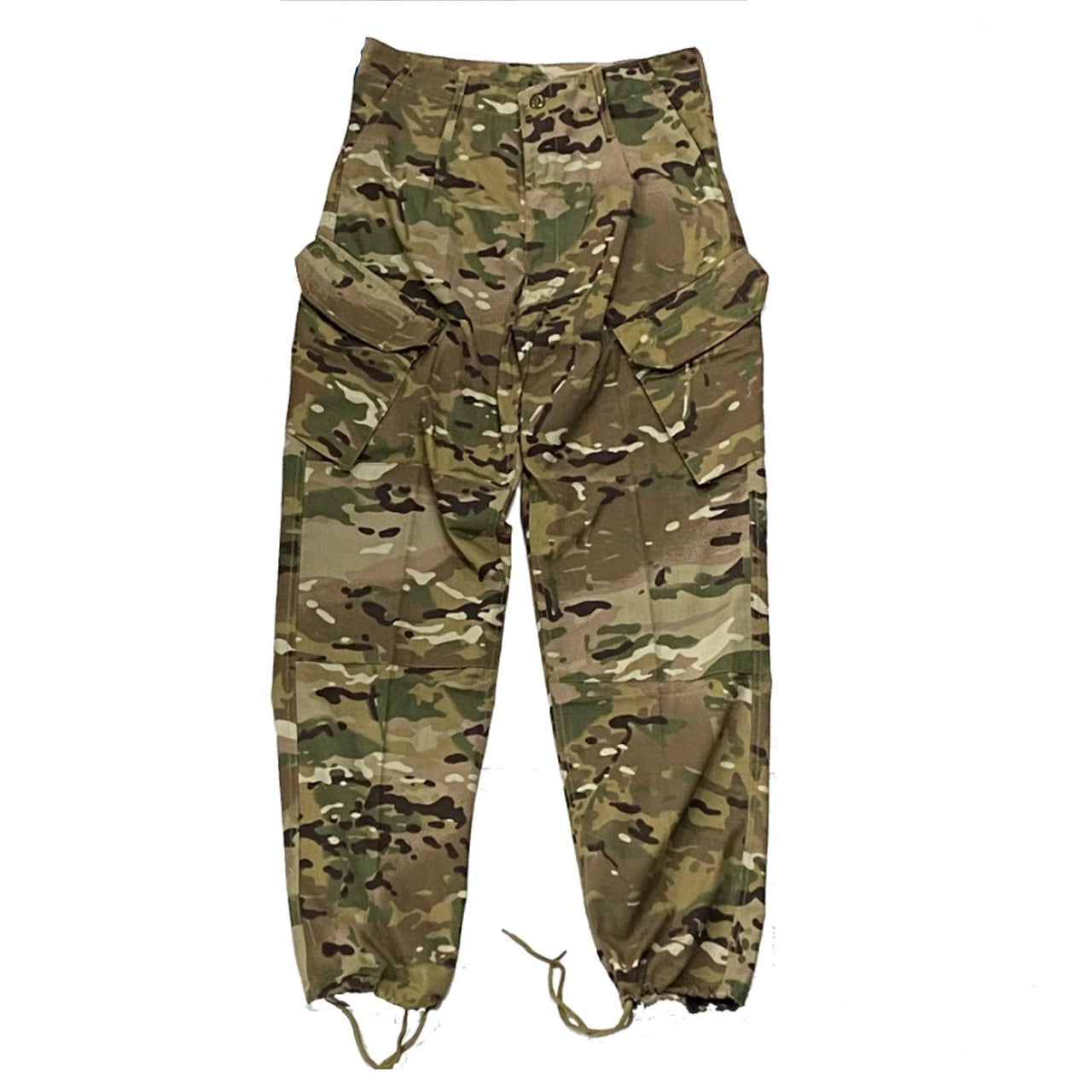 M25 Military Field Trousers Multicam Cargo pockets on legs with buttons. Button belt loops which suits belts up to 58mm Zip Fly Two rear pockets with buttons Colour: Multicam Material: Cotton Drill www.moralepatches.com.au