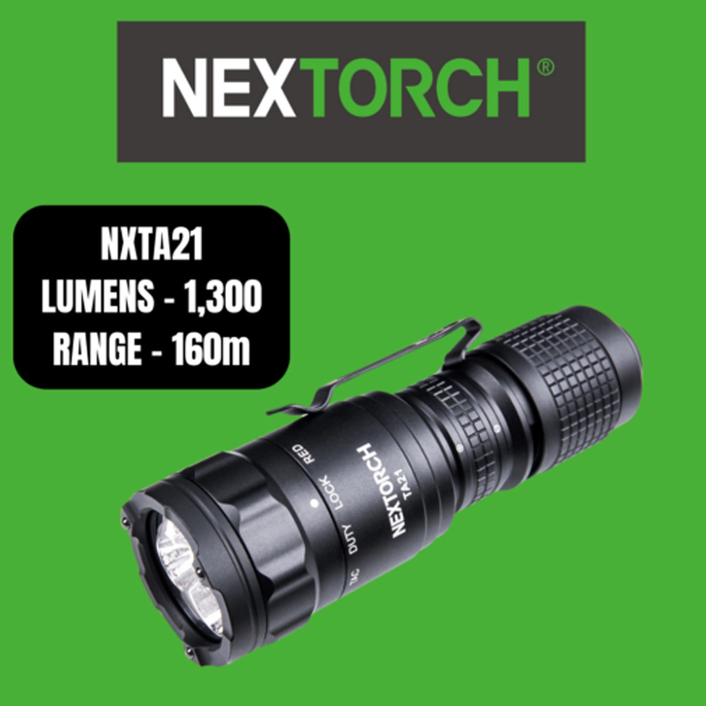 The NEXTORCH TA21 is a compact, high-performance tactical flashlight designed for the every day use of law enforcement professionals and tactical operators. This EDC-ready flashlight is built like the popular TA20 and delivers a powerful 1300 lumen beam with a 160-meter max beam distance www.moralepatches.com.au