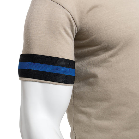 Rothco’s Thin Blue Line Mourning Arm Band symbolizes the acknowledgement of a loss of a Police Officer's life.&nbsp; Wear this band over your arm or badge as a symbol of respect and support for Law Enforcement Officials. www.moralepatches.com.au