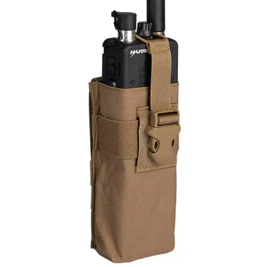 This pouch has been tailor-made to house your in-service Harris 152/148 radio, enabling you to access its screen and control panel with ease and speed. No longer will you need to take out the radio to change settings front view www.moralepatches.com.au