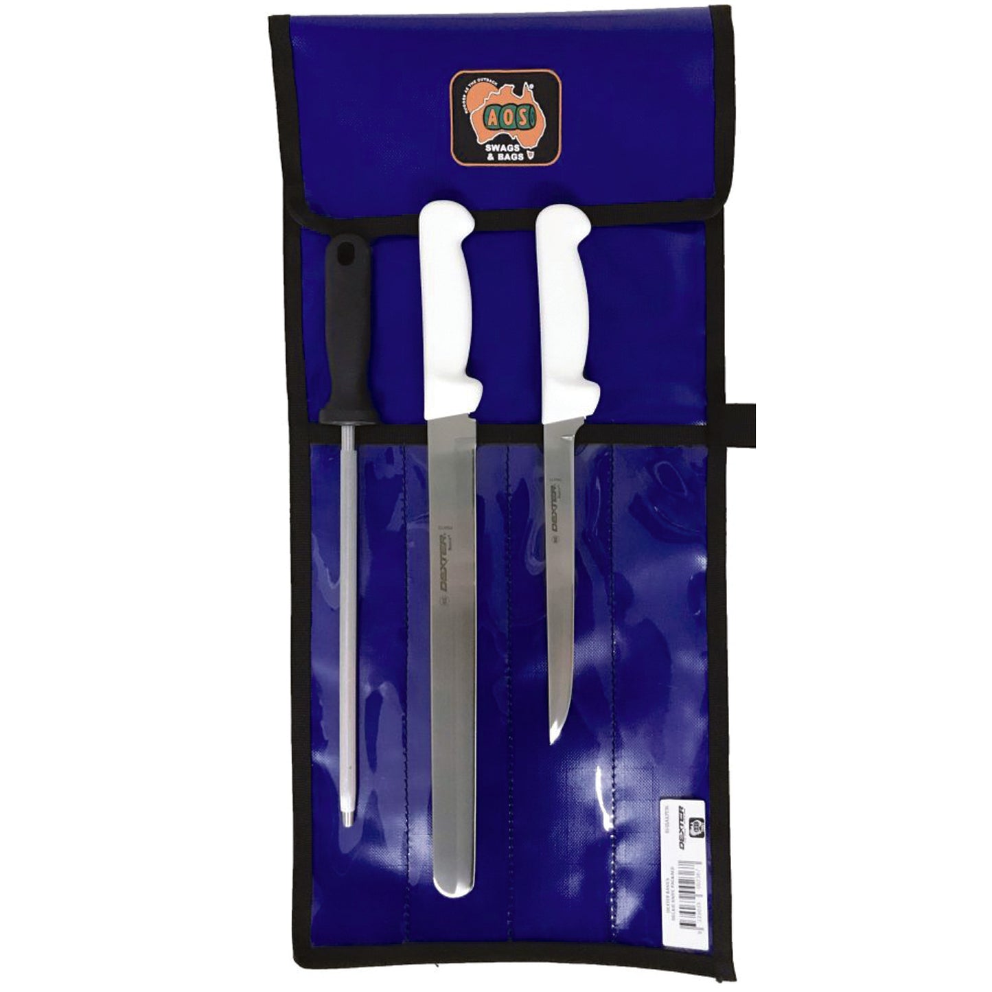 A Fishermans Package featuring&nbsp;stain-free, high carbon steel blade with durable, slip resistant polypropylene handle.

Keep your knives organised, clean and easy to find. www.moralepatches.com.au