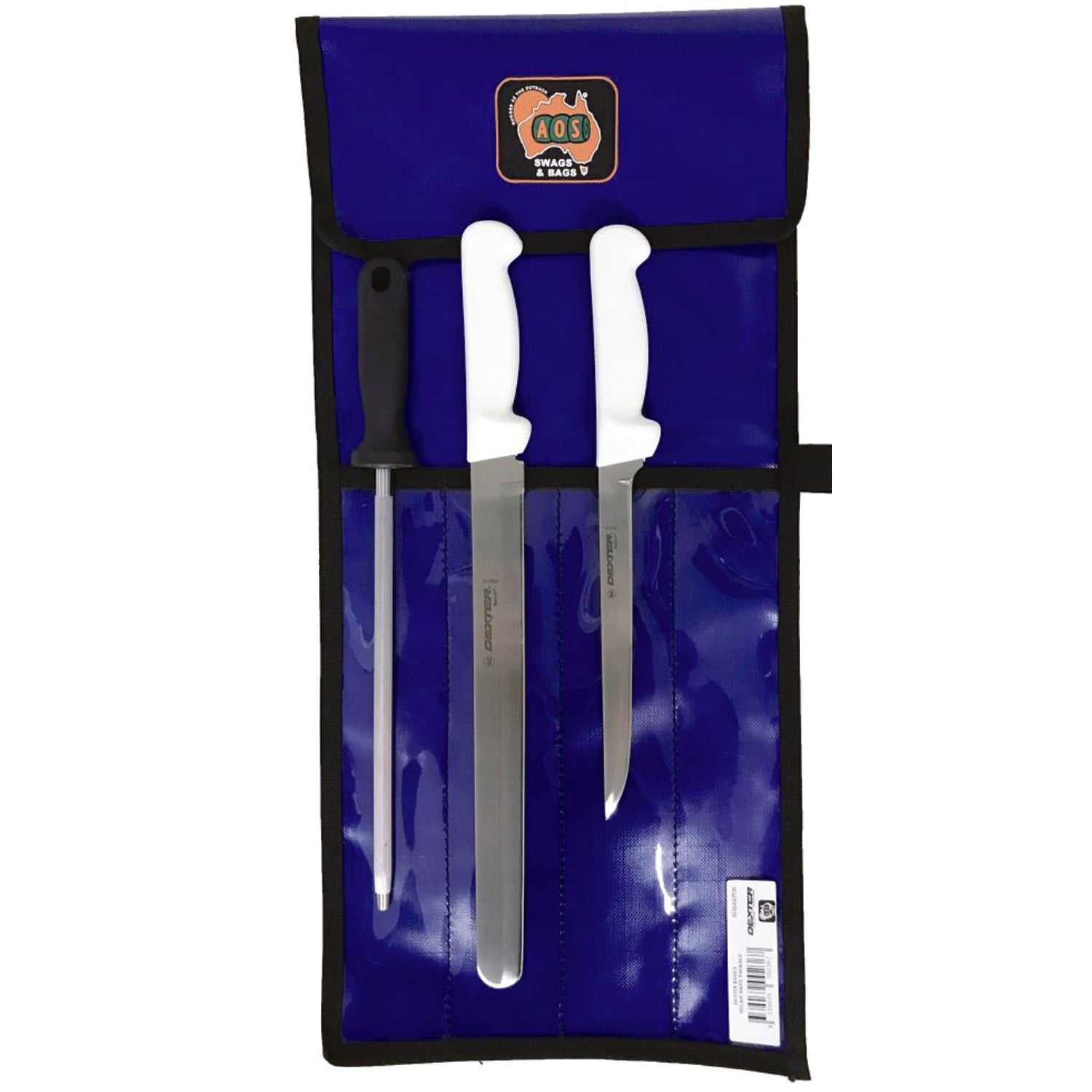 A Fishermans Package featuring&nbsp;stain-free, high carbon steel blade with durable, slip resistant polypropylene handle.

Keep your knives organised, clean and easy to find. www.moralepatches.com.au