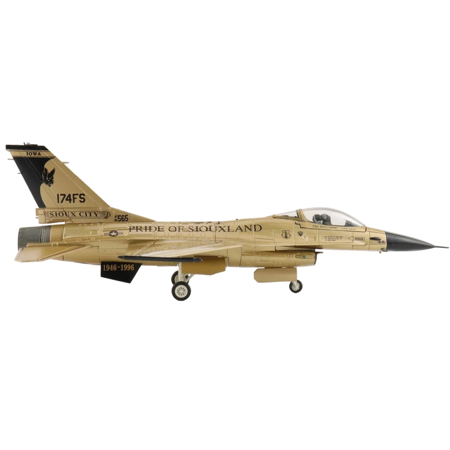 1/72 F-16A "Golden Bat Viper" 85-1565 185 ARW Iowa ANG 2022 by Hobby Master delivers modern fighter jet display impact for military aviation collectors and 1:72 scale lineups. www.moralepatches.com.au