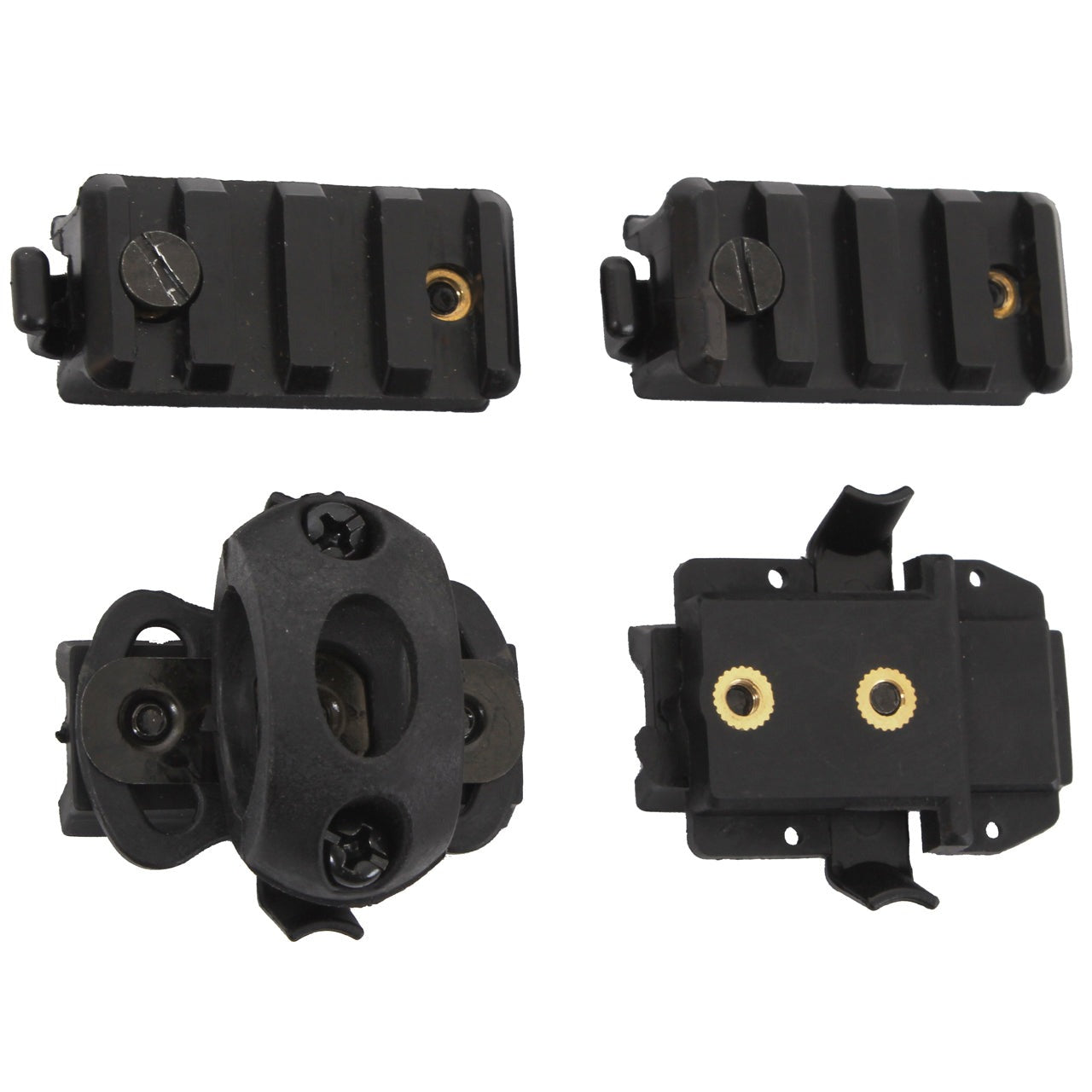 Rothco Base Jump Helmet Accessory Pack is a perfect fit for our 1894 Base Jump Helmets the 4 piece set includes 2 picatinny rail adapters, 1 adjustable single clamp & 1 tactical weapon light adapter. www.moralepatches.com.au