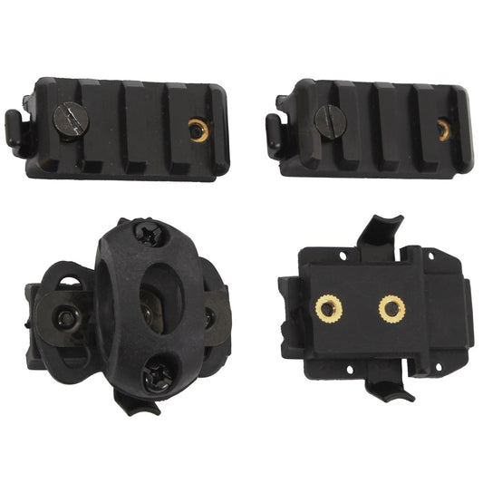 Rothco Base Jump Helmet Accessory Pack is a perfect fit for our 1894 Base Jump Helmets the 4 piece set includes 2 picatinny rail adapters, 1 adjustable single clamp & 1 tactical weapon light adapter. www.moralepatches.com.au