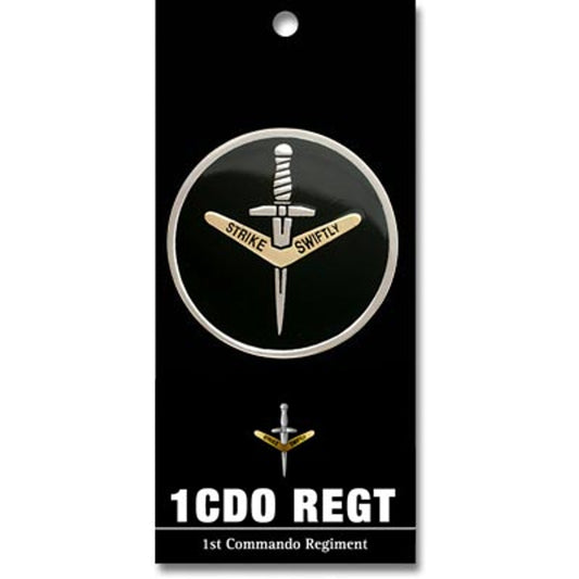 Flaunt the remarkable 1st Commando Regiment (1 CDO REGT) medallion to make an unforgettable impression! This 48mm full-colour enamel medallion is sure to grab attention, and just one glance will ignite conversation. Enjoy its remarkable detail and enjoy the admiration it will bring. www.moralepatches.com.au