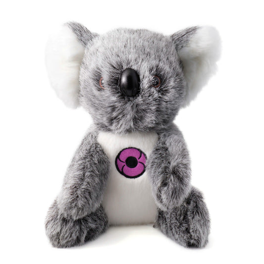 The Blinky Purple Poppy Koala Bear is the perfect companion for your little one. This adorable plush toy not only adds charm to any toy collection but also provides comfort and warmth to children. www.moralepatches.com.au