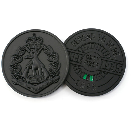 The striking 48mm 2nd Battalion Royal Australian Regiment (2 RAR) medallion will ignite intrigue and be the source of stimulating conversations wherever it's presented. www.moralepatches.com.au