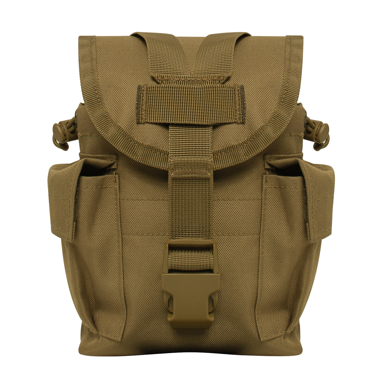 Designed For Storing A 1LT Canteen Canteen Nozzle Fits Perfectly Between The Webbing Of The Y-Strap To Secure Your Canteen While On-The-Go Quick-Release Buckle For Easy-Access Elastic Loop Located On The Y-Strap Secures Excess Webbing www.moralepatches.com.au
