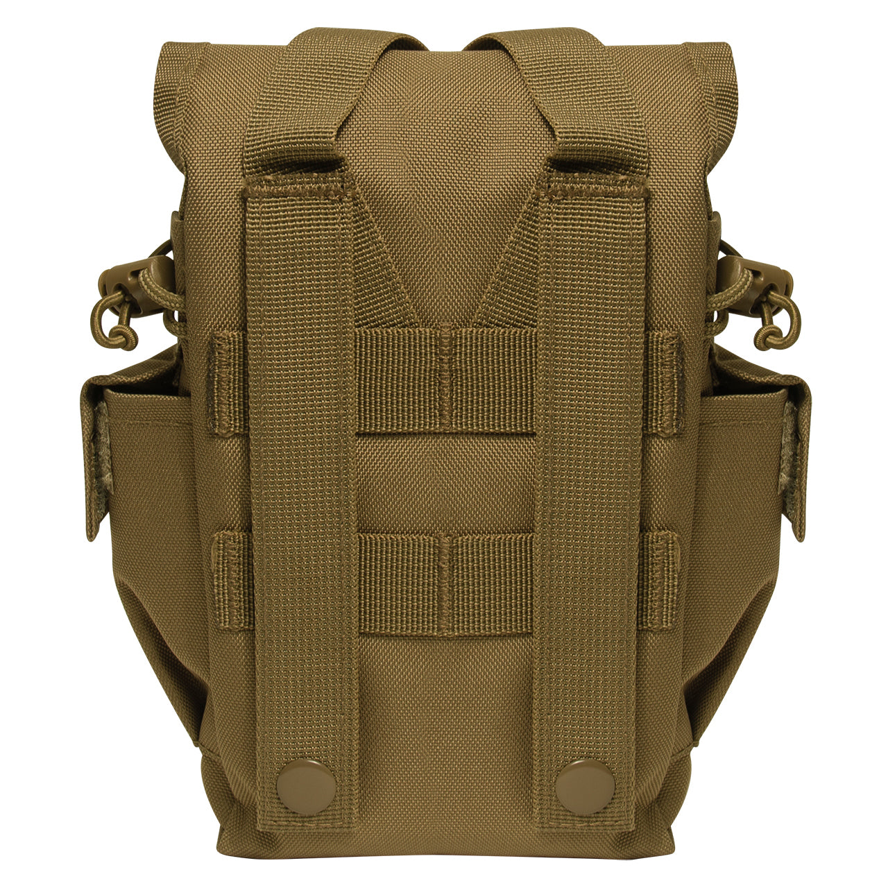 Designed For Storing A 1LT Canteen Canteen Nozzle Fits Perfectly Between The Webbing Of The Y-Strap To Secure Your Canteen While On-The-Go Quick-Release Buckle For Easy-Access Elastic Loop Located On The Y-Strap Secures Excess Webbing www.moralepatches.com.au