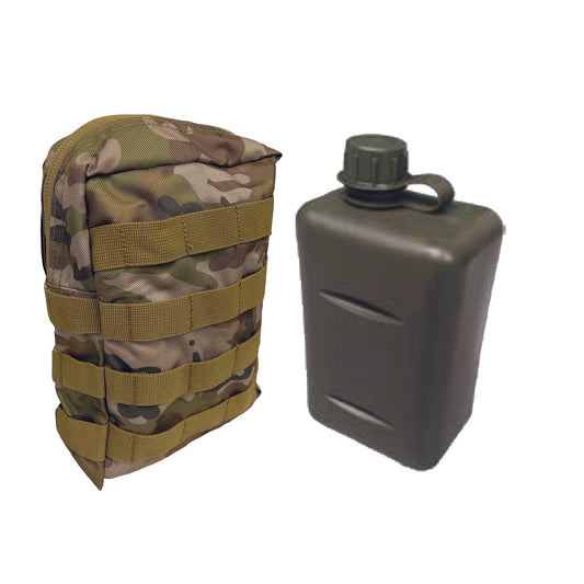 This rugged pouch can handle any challenge with 2LT SA canteen capacity and MOLLE capability. Press studs crafted from corrosion-resistant copper, plus drain holes in the base, make it an ideal companion for military, cadet, and outdoor activities. Its dimensions of 25x17x11cm give you ample storage! www.moralepatches.com.au