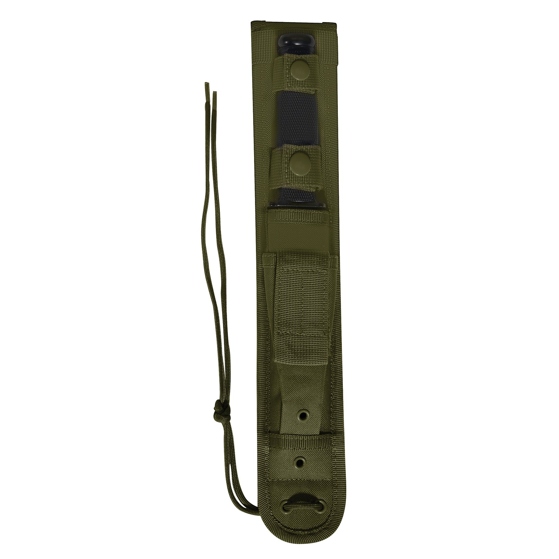The MOLLE Knife Sheath is a lightweight and durable way to safely secure your blade while working, hiking, or hunting. The sheath features two webbing straps with snap closures that secure the knife inside of the seven-inch hard blade insert. www.moralepatches.com.au