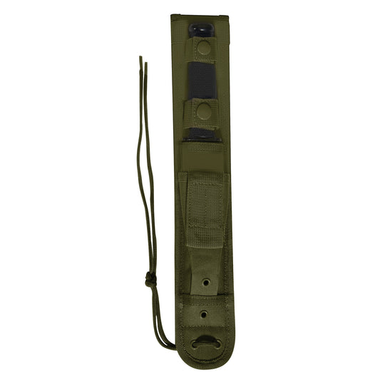 The MOLLE Knife Sheath is a lightweight and durable way to safely secure your blade while working, hiking, or hunting. The sheath features two webbing straps with snap closures that secure the knife inside of the seven-inch hard blade insert. www.moralepatches.com.au