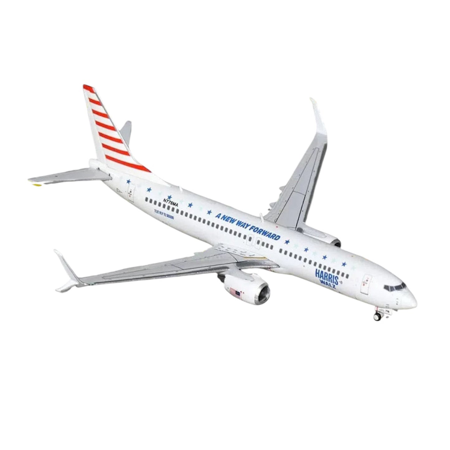 This Gemini Jets 1/400 scale model captures a historic campaign aircraft with stunning detail and authenticity. Perfect for collectors who appreciate both political history and aviation heritage, the Harris-Walz Campaign B737-800S N778MA makes a striking display piece. www.moralepatches.com.au