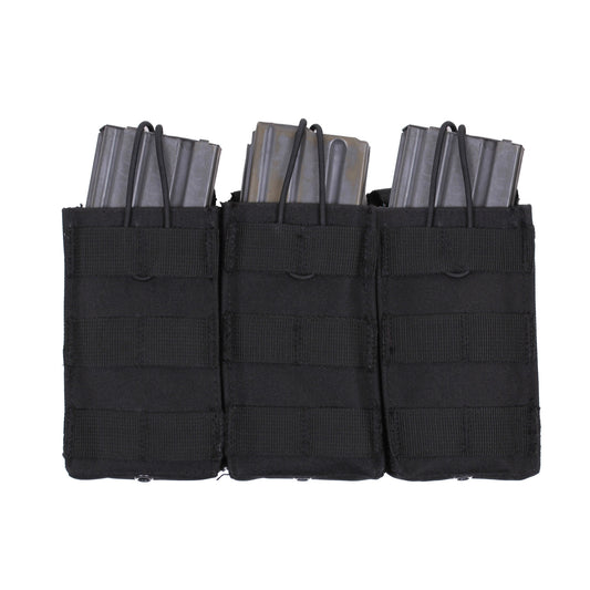 Elevate your tactical gear with the MOLLE Open Top Triple Mag Pouch, the ultimate solution for carrying extra rifle mags. Crafted for versatility and durability, this pouch seamlessly integrates with your MOLLE-compatible plate carrier vest, tactical pack, or any gear featuring a MOLLE panel. www.moralepatches.com.au