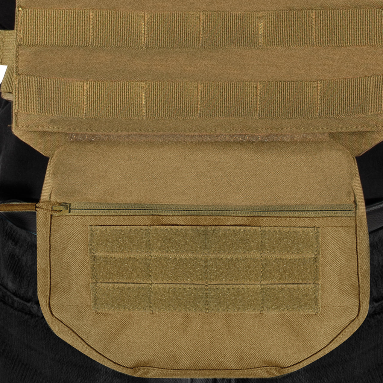Tactical Pouch Is Designed To Integrate Under The Front Flap Of Most Plate Carrier Vests, Attaching Quickly And Securely Via A Hook And Loop Fastening System Interior Of This Modular Lightweight Load-Carrying Equipment Accessory Features A Row Of Elastic Loops, Perfect For Storing Magazines As Well As A Large Loop Field www.moralepatches.com.au