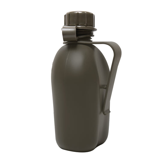 Genuine GI Canteen With Clip is made of a high-density polyethylene plastic that is BPA Free, with a rigid, single wall construction. The military canteen features a screw cap and clip and will fit into any our G.I Style Canteen Covers. U.S. Made, NSN# 8465-00-889-3744 MIL SPEC: MIL-C-43103 www.moralepatches.com.au