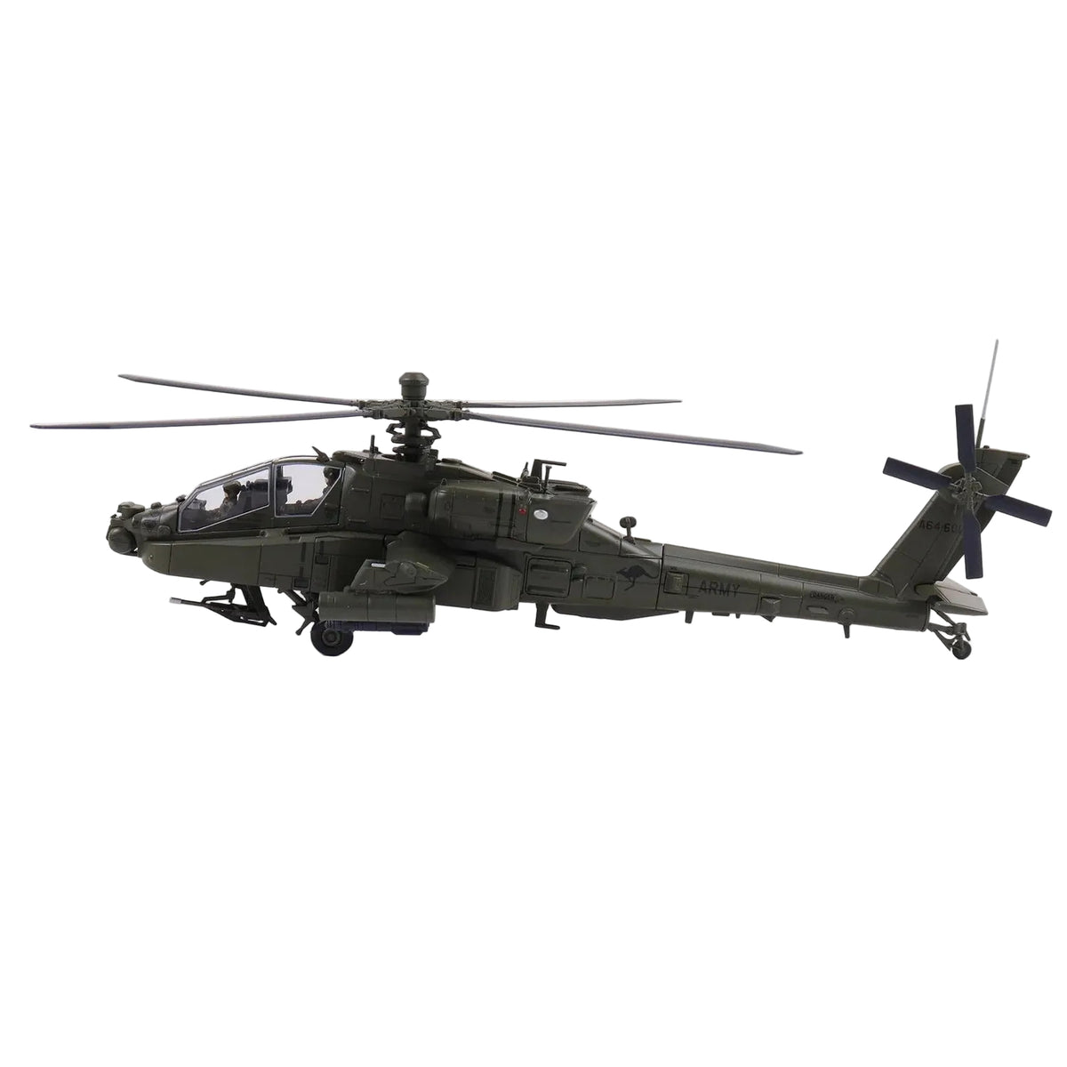 1/72 AH-64E Australian Army A64-601 1st Aviation Rgt. RAAF Townsville 2025 delivers a detailed ready-made display model for collectors of modern military aircraft and Australian Army aviation. www.moralepatches.com.au