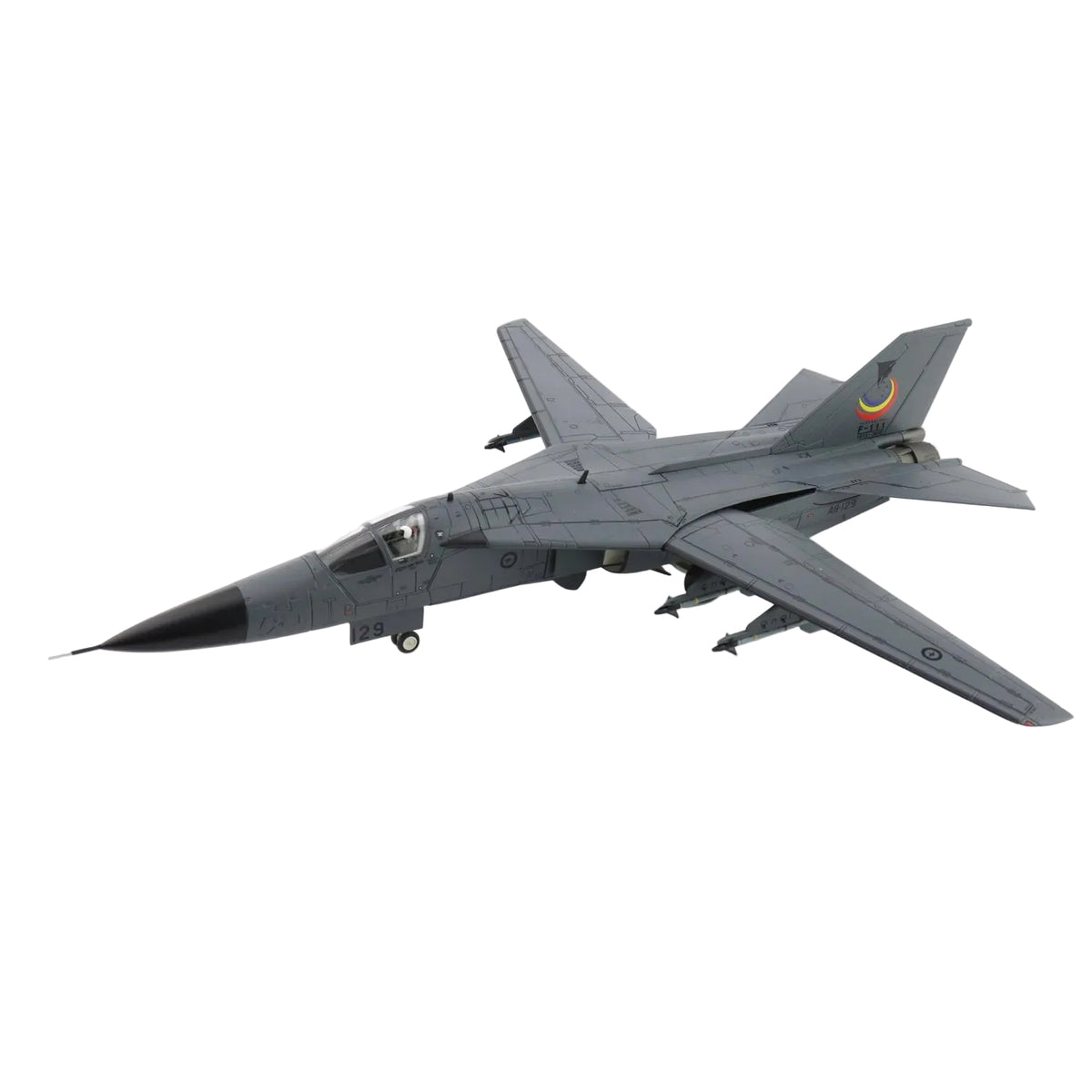 Celebrate the remarkable legacy of Australia's legendary "Pig" with this beautifully detailed Hobby Master 1/72 F-111C Aardvark "Farewell Scheme". Finished as A8-129 of No.1 Squadron, Royal Australian Air Force, this special edition commemorates the retirement of the F-111 fleet in December 2010, marking the end of nearly four decades of distinguished RAAF service. www.moralepatches.com.au