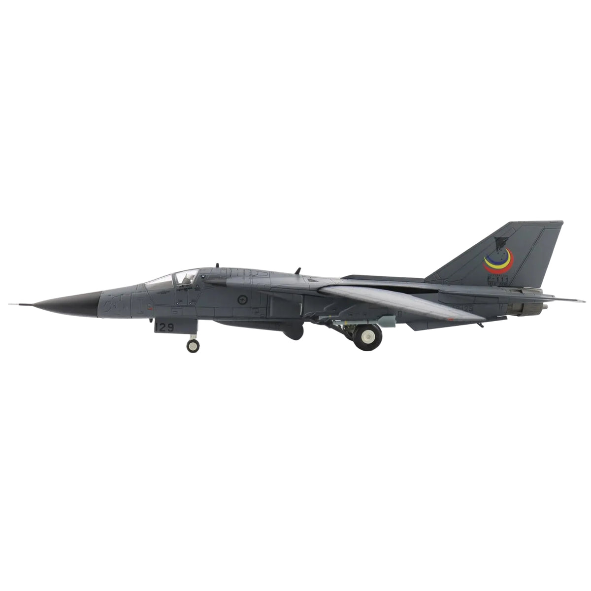 Celebrate the remarkable legacy of Australia's legendary "Pig" with this beautifully detailed Hobby Master 1/72 F-111C Aardvark "Farewell Scheme". Finished as A8-129 of No.1 Squadron, Royal Australian Air Force, this special edition commemorates the retirement of the F-111 fleet in December 2010, marking the end of nearly four decades of distinguished RAAF service. www.moralepatches.com.au