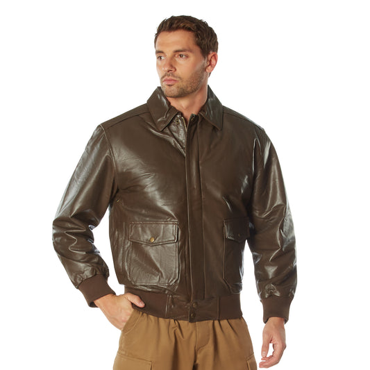 Rothco's A-2 Leather Flight Jacket is made from soft and supple genuine Nappa leather for a vintage pilot look and feel. www.moralepatches.com.au