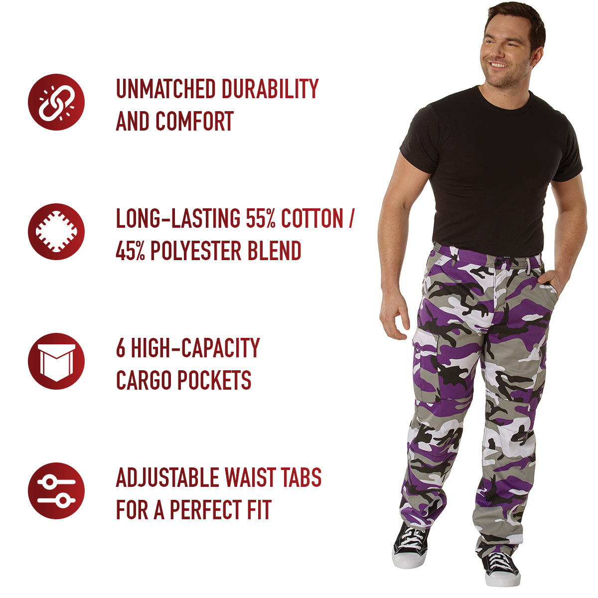 Experience over 4 decades of trusted design with our Color Camo Tactical BDU Pants. Constructed from a robust cotton / polyester fabric blend, these military cargo pants are built for unparalleled performance and comfort. www.moralepatches.com.au