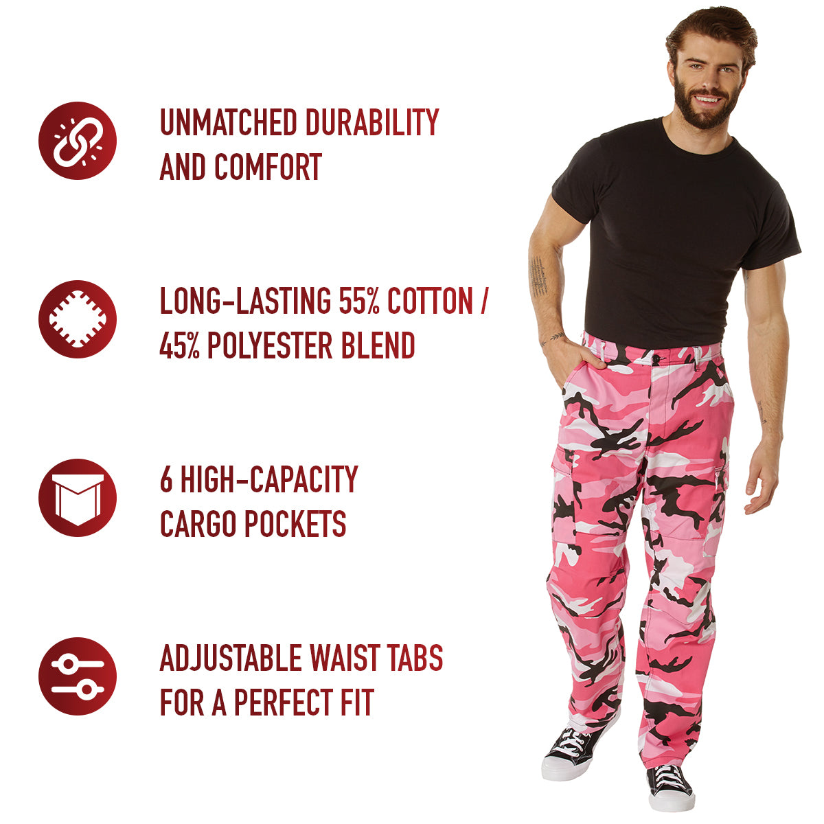 These tactical military uniform pants are reinforced in the seat and knees for maximum durability that endures wear and tear while supporting a full range of motion. The wear-resistant double-stitched seams provide extra strength and years of reliable use as you train, ruck, sprint, hike, and climb. www.moralepatches.com.au