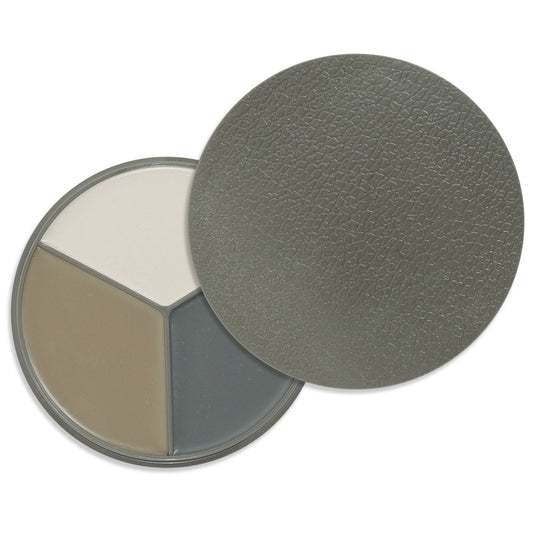3 color camo face paint pulls essential colors from the ACU camo uniform for an ideal match. The camo face paint features Desert Sand, Urban Grey, and Foliage Green in an easy-to-use compact. www.moralepatches.com.au