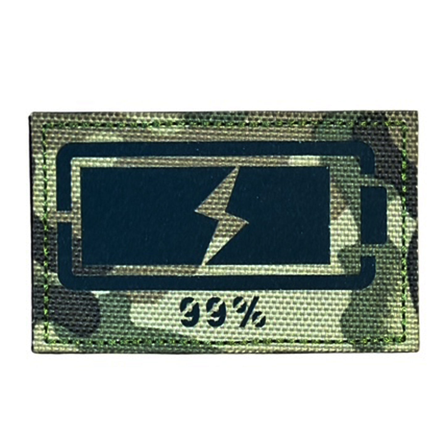 Make a bold statement with the 99% Battery Laser Cut Multicam Patch. This striking 8x5cm patch features laser-cut precision detailing that demands attention. Backed with both hook and loop fasteners, it's ready to attach to tactical gear, backpacks, or uniforms instantly. www.moralepatches.com.au