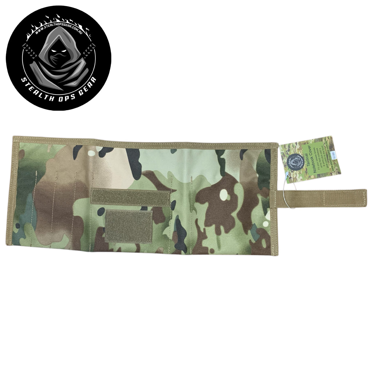 Designed on the Gold Coast, Australia this Multicam notebook cover is a must for your field administration needs. This can hold a notebook and viewee twoee plus 4 pens or pencils. Also to finish off the outer layer we have added a strap and velcro loop in khaki to help give this notebook the perfect feel. www.moralepatches.com.au