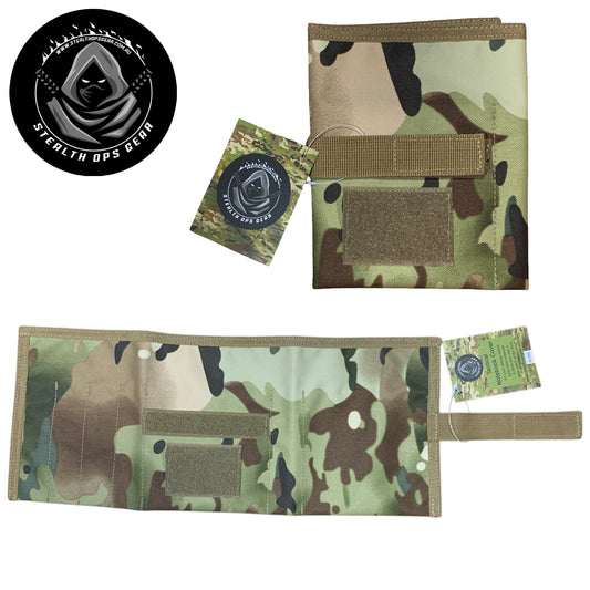 Designed on the Gold Coast, Australia this Multicam notebook cover is a must for your field administration needs. This can hold a notebook and viewee twoee plus 4 pens or pencils. Also to finish off the outer layer we have added a strap and velcro loop in khaki to help give this notebook the perfect feel. www.moralepatches.com.au