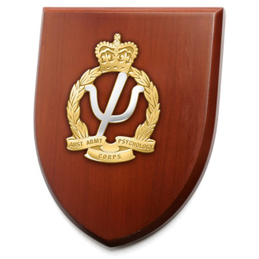 An Exceptional Australian Army Psychology Corps (AA PSYCH) Plaque is now available for order. This stunning plaque showcases a 100mm full colour enamel crest, elegantly placed on a 200x160mm timber finish shield. www.moralepatches.com.au
