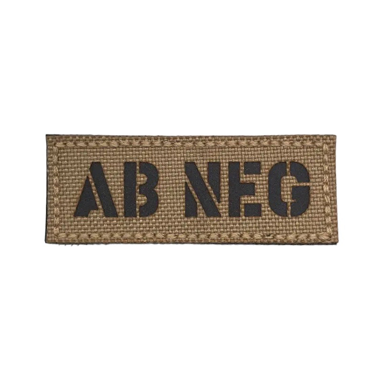 Blood Group Laser Cut Tan Patch Hook & Loop. Size: 6.5x2.5cm www.moralepatches.com.au