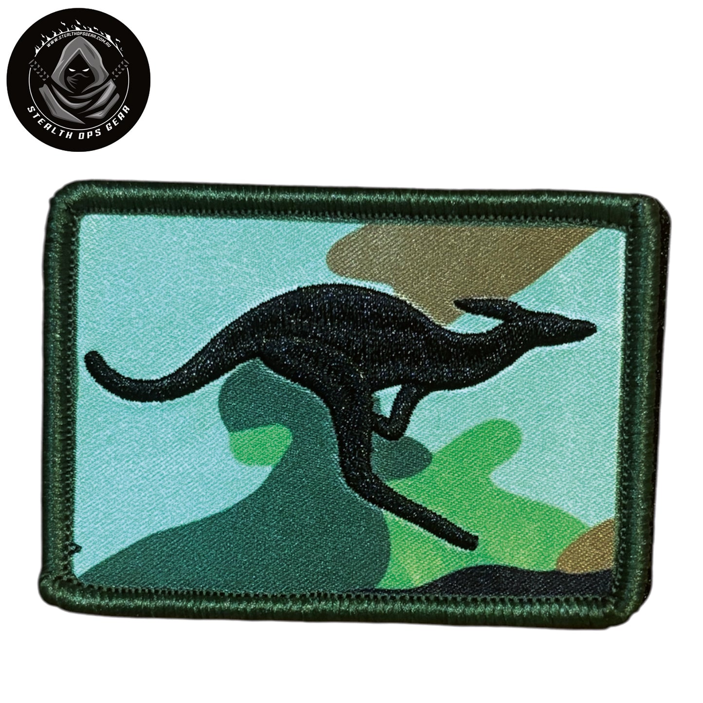 Stand out with the AMC Kangaroo Black Embroidery Velcro Backed Patch. This striking 7x5cm patch delivers instant personality to jackets, packs, and caps with bold black embroidery that commands attention. www.moralepatches.com.au