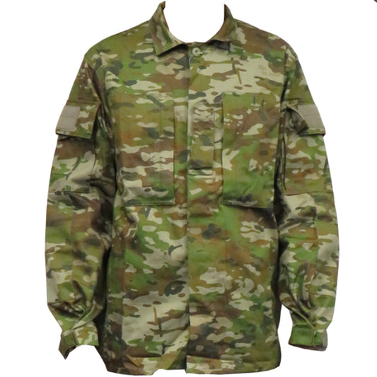 Built for demanding conditions, this TAS Long Sleeve Military Cadet shirt combines authentic Australian Army camouflage with practical performance features. The robust 70% cotton and 30% polyester blend delivers superior breathability without sacrificing durability, while the substantial 270GSM fabric stands up to rigorous wear. www.moralepatches.com.au