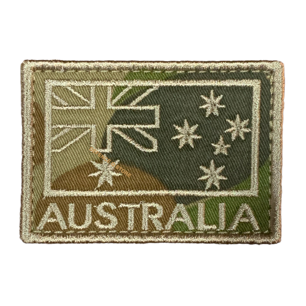 Add a touch of charm to your attire with this Subdued Embroidery Velcro Backed Patch Auscam, featuring the iconic Australian National Flag. Measuring 5cm X 7cm, it is the perfect addition to your jacket, pack or cap. Show your love for your country in a stylish and patriotic way! www.moralepatches.com.au