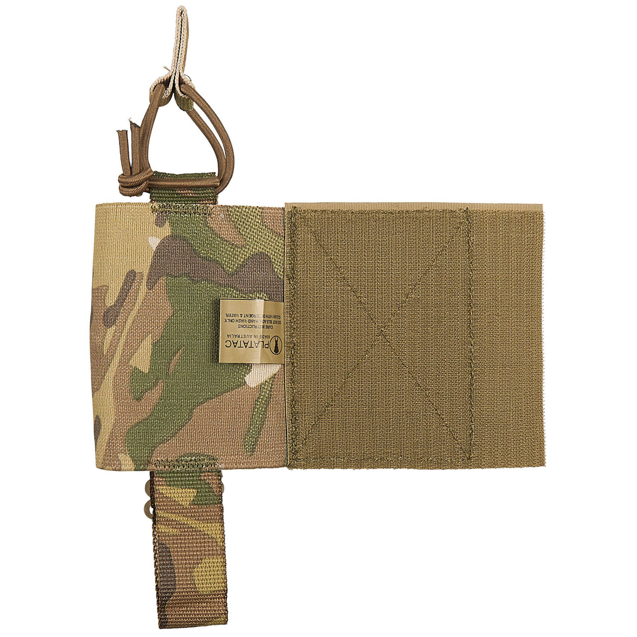 The ASAD Elastic Side Wings are designed to attach to the front or back Velcro area of your plate carrier under your cummerbund to boost carrying capacity without adding weight, they will accept various radios, up to two M4 magazines, a smoke grenade, medical items or similar sized objects. www.moralepatches.com.au left wing