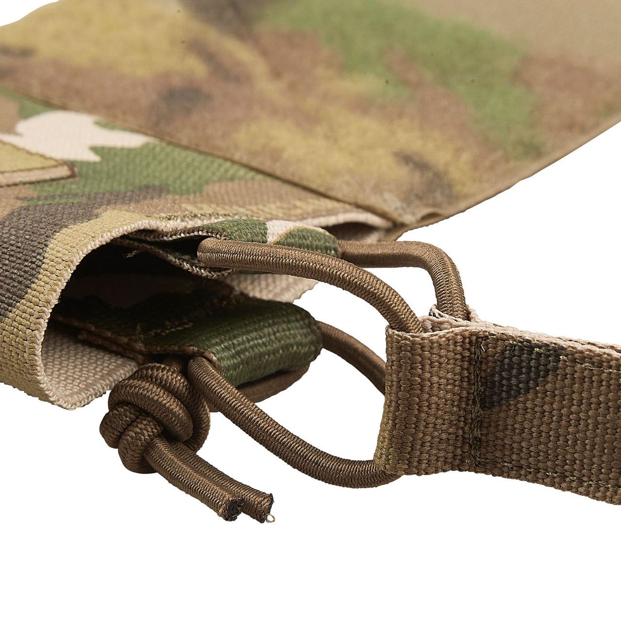 The ASAD Elastic Side Wings are designed to attach to the front or back Velcro area of your plate carrier under your cummerbund to boost carrying capacity without adding weight, they will accept various radios, up to two M4 magazines, a smoke grenade, medical items or similar sized objects. www.moralepatches.com.au side view