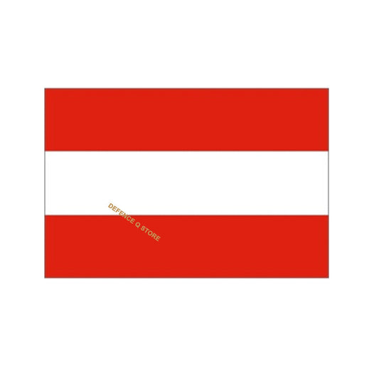 The Austrian Flag has been used since the Battle of Acre in 1191.  According to legend, the white tunic of Leopold V of Babenberg, Duke of Austria, was so bloodstained that the only part which remained white was underneath his sword belt. This inspired the triband design of the Austrian flag with 3 horizontal  stripes of red, white and red again. This flag was not used after unification with Nazi Germany in 1938, however reappeared when independence was restored in 1945. www.moralepatches.com.au