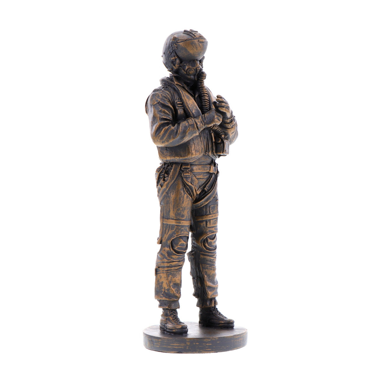 The stunning cold-cast bronze figurine of an RAAF aviator exudes power and determination. This intricately crafted piece captures the essence of the Royal Australian Air Force, showcasing their expertise and commitment to maintaining Australia's air power. www.moralepatches.com.au
