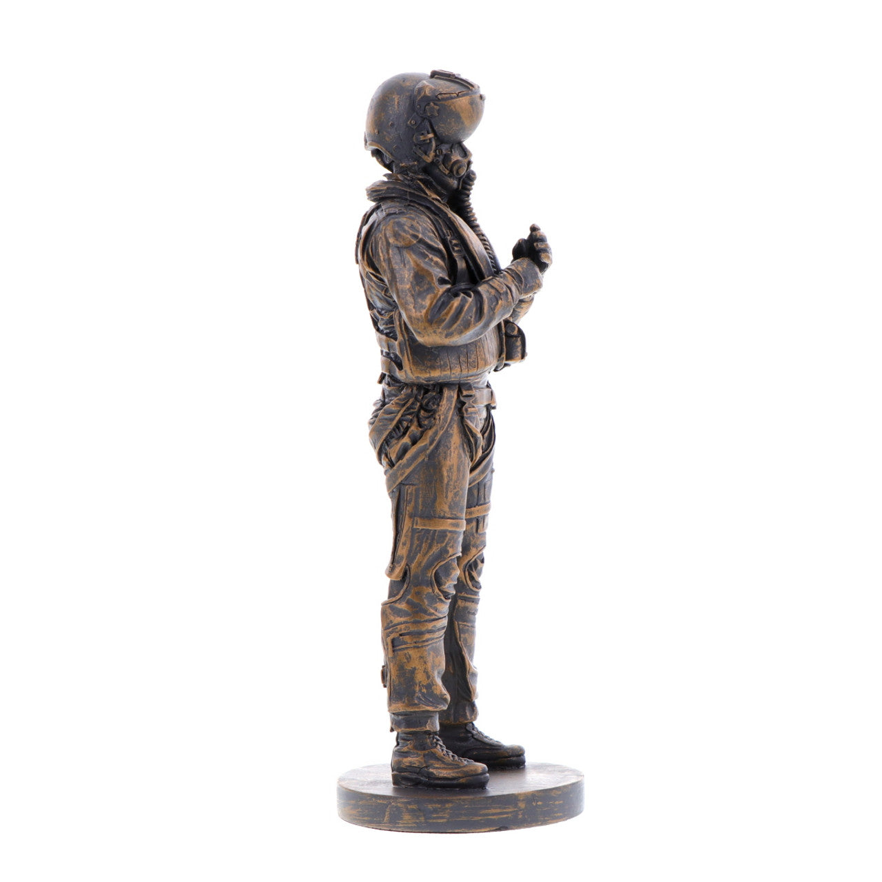 The stunning cold-cast bronze figurine of an RAAF aviator exudes power and determination. This intricately crafted piece captures the essence of the Royal Australian Air Force, showcasing their expertise and commitment to maintaining Australia's air power. www.moralepatches.com.au
