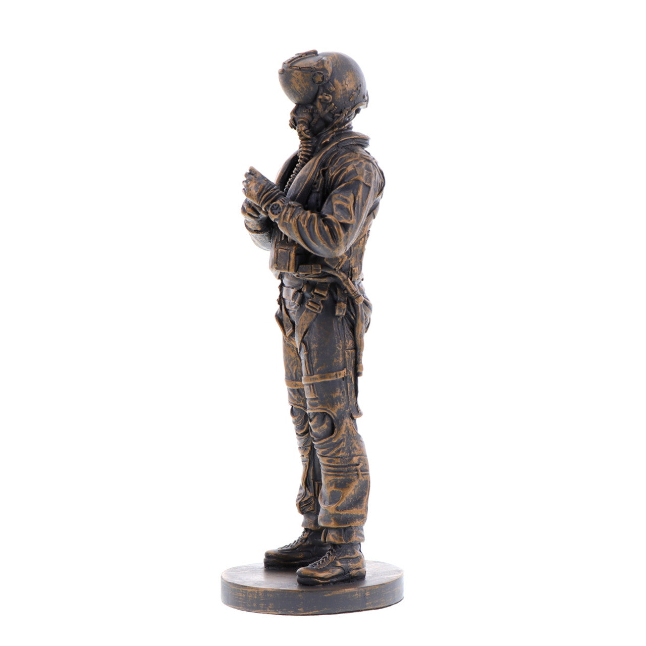 The stunning cold-cast bronze figurine of an RAAF aviator exudes power and determination. This intricately crafted piece captures the essence of the Royal Australian Air Force, showcasing their expertise and commitment to maintaining Australia's air power. www.moralepatches.com.au