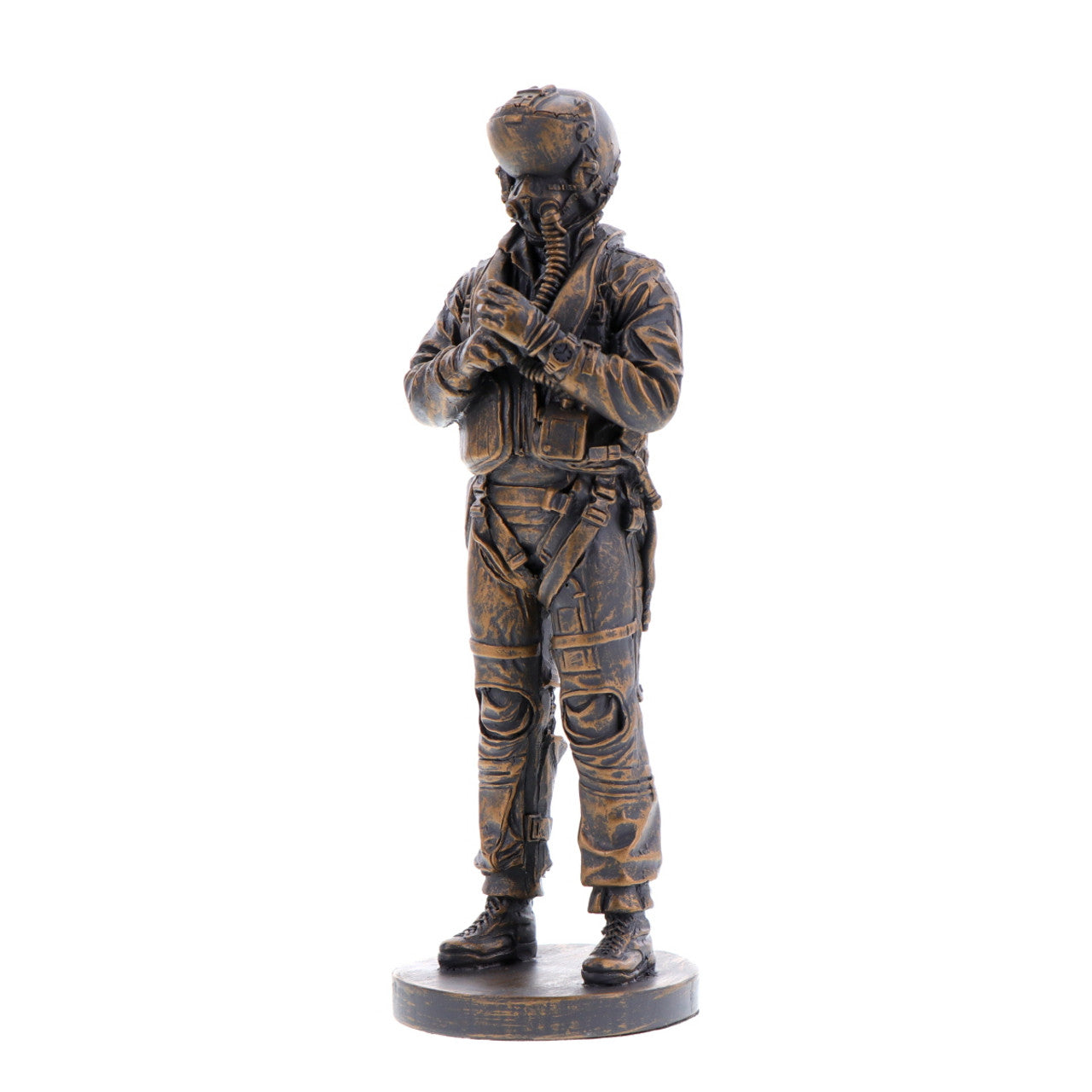 The stunning cold-cast bronze figurine of an RAAF aviator exudes power and determination. This intricately crafted piece captures the essence of the Royal Australian Air Force, showcasing their expertise and commitment to maintaining Australia's air power. www.moralepatches.com.au