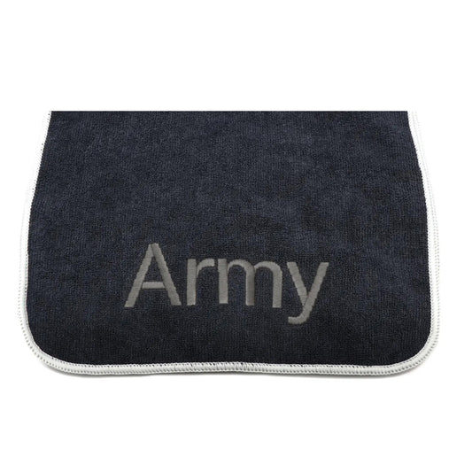 Take your workouts to the next level with the Army Active Towel. The ultra-absorbent microfiber material ensures that you stay dry and comfortable during even the most intense gym sessions. Plus, its compact size makes it perfect for any athletic pursuit, without adding extra weight to your gym bag. Also with its fine stitch edge overlocking, you'll experience ultimate comfort every time you use it.

300mm x 1000mm www.moralepatches.com.au