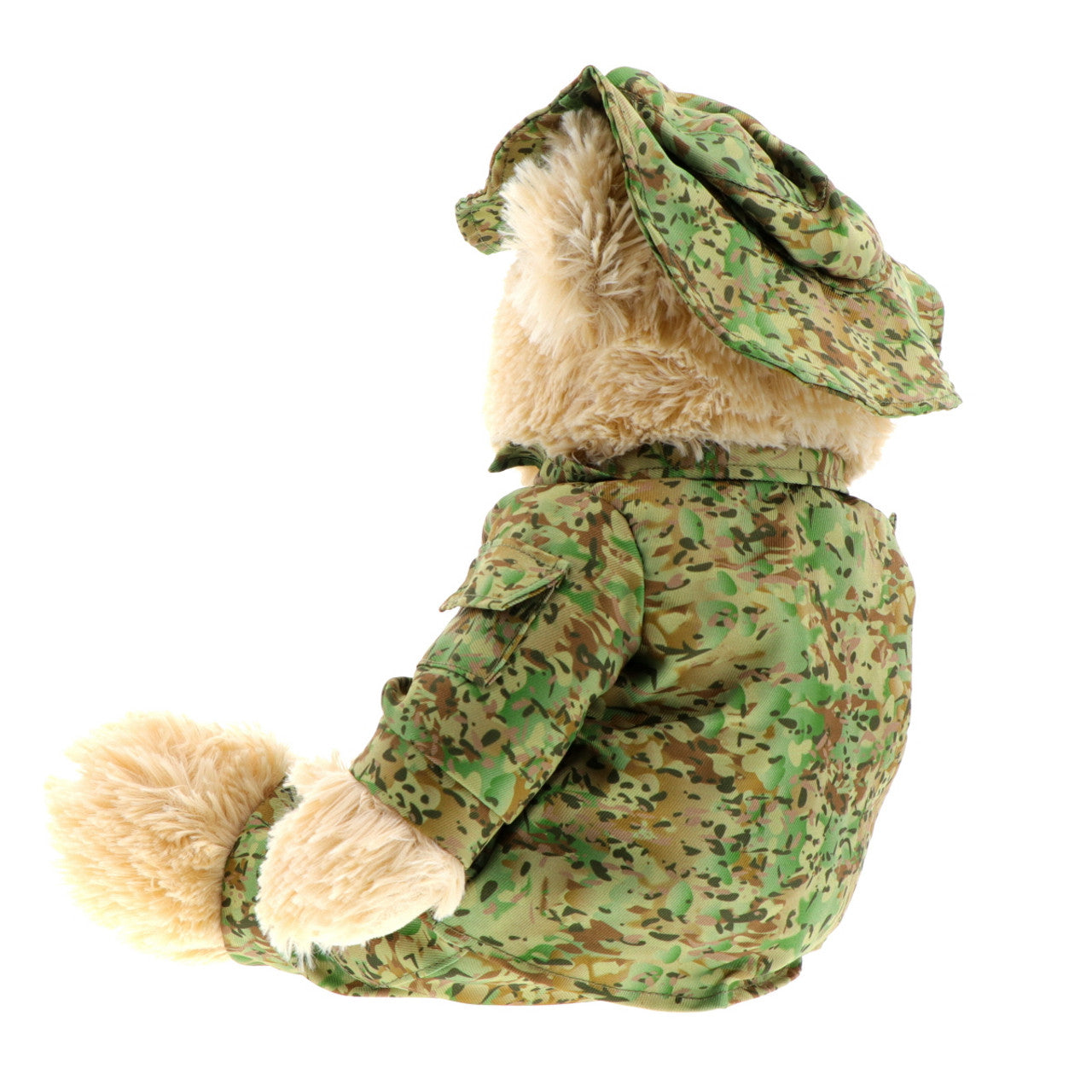 Treasure a symbol of courage and strength with this gorgeous 40cm Australian Army bear. Perfect as a comforter or to bring a smile to adults and children alike, this bear is as luxuriously cuddly as it is full of patriotic pride. Cherish the cutest Aussie Army bear around today! www.moralepatches.com.au rear left look