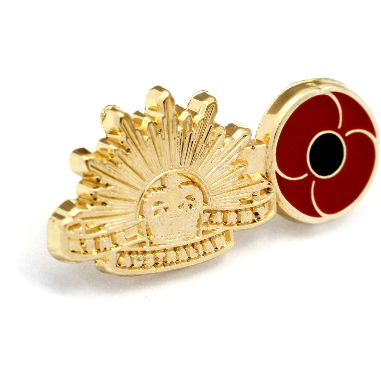 The stunning 25mm Rising Sun and remembrance poppy badge is a must-have accessory for all those who have served in the Australian Army. www.moralepatches.com.au