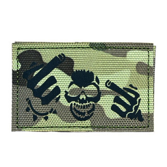 Make a bold statement with the Attitude&nbsp;Laser Cut Multicam Patch. This striking 8x5cm patch features laser-cut precision detailing that demands attention. Backed with both hook and loop fasteners, it's ready to attach to tactical gear, backpacks, or uniforms instantly. www.moralepatches.com.au